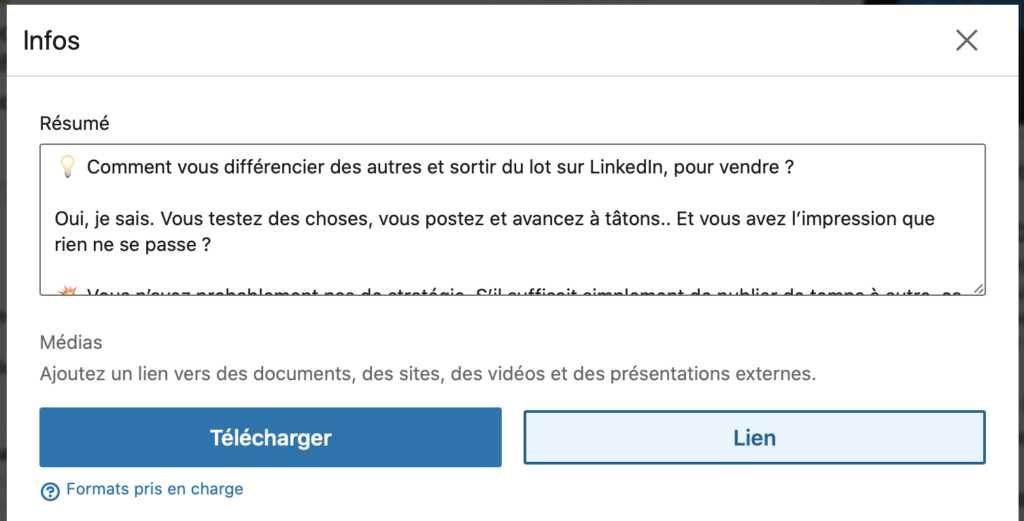 Comment ajouter un média sur son profil LinkedIn
